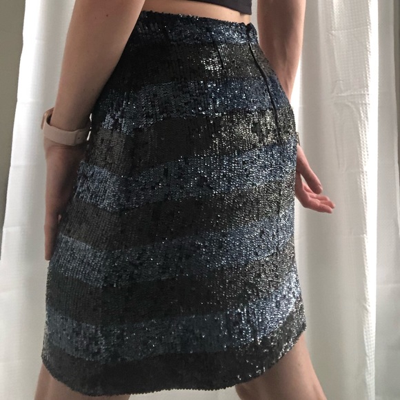 Vintage Emporio Armani Silk Sequin Mini-Skirt - Picture 9 of 14